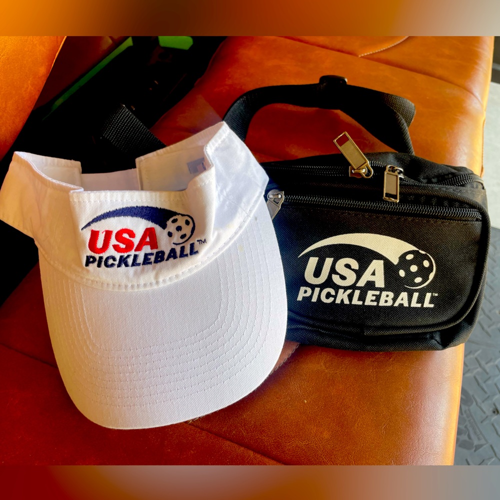 USA Pickleball hip pack & visor